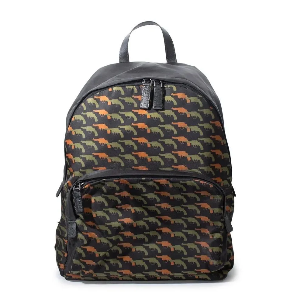 Prada Pistol Militaire Camo Backpack Tessuto Nylon and Saffiano Leather Archival